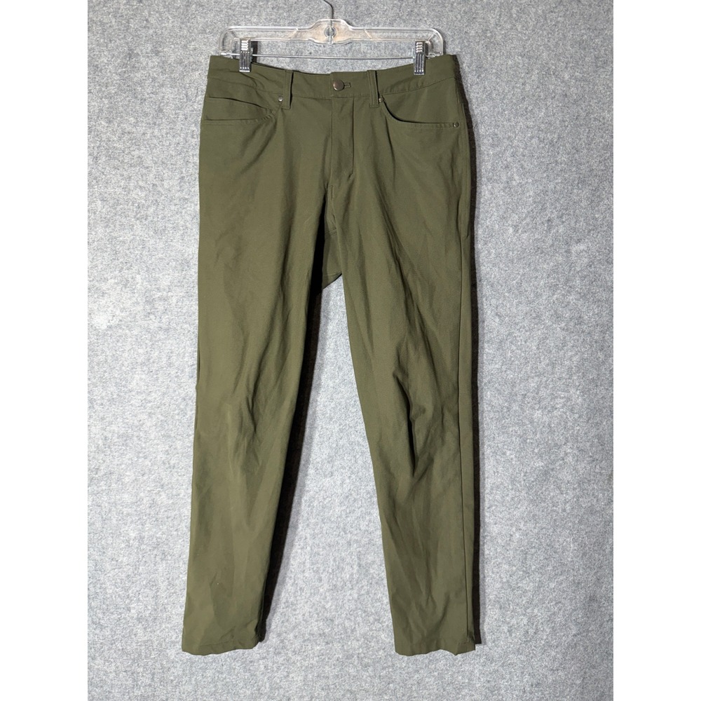 Lululemon ABC Pant Slim 28 Dark Olive Warpstreme Mens 5 Pocket Trousers